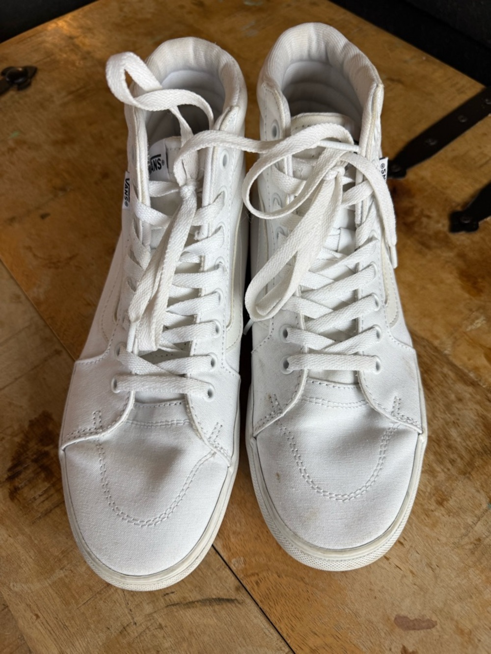 Vans - White Canvas High Top Sneakers - Women’s 9.5
